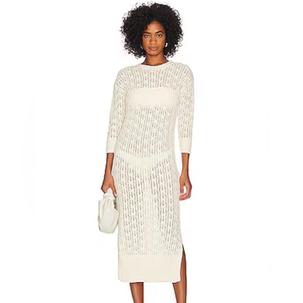 NWT NSF Georgina Crew Midi Sweater Dress in white. Size XL - Picture 3 of 8